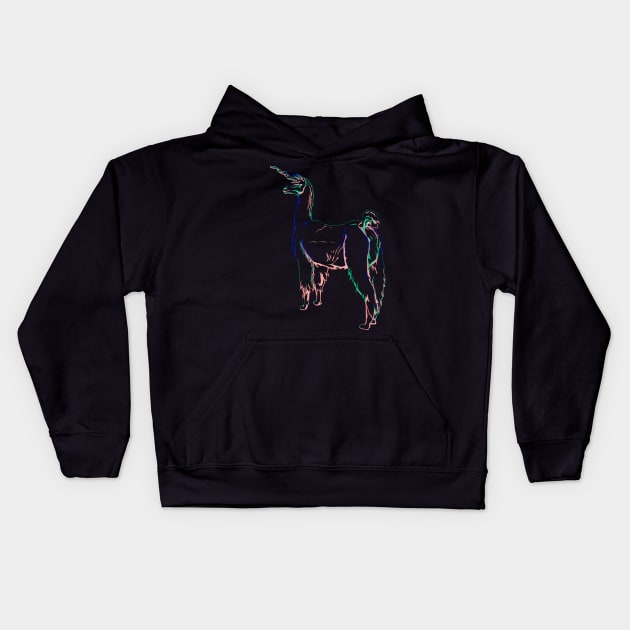 Llama Unicorn Kids Hoodie by RaLiz